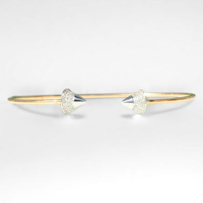 Cone End Natural Diamond Minimalistic Stacking Bracelet