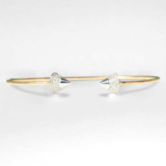 Cone End Natural Diamond Minimalistic Stacking Bracelet