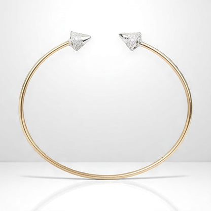 Cone End Natural Diamond Minimalistic Stacking Bracelet