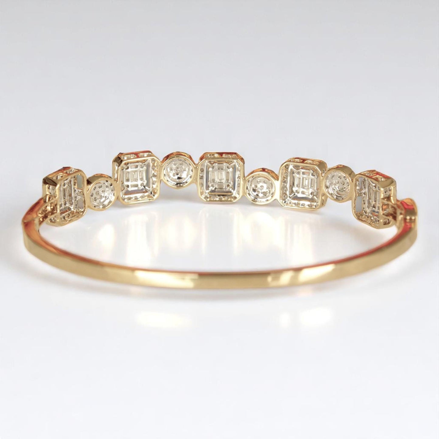Geometric Halo Natural Diamond Wedding Bracelet
