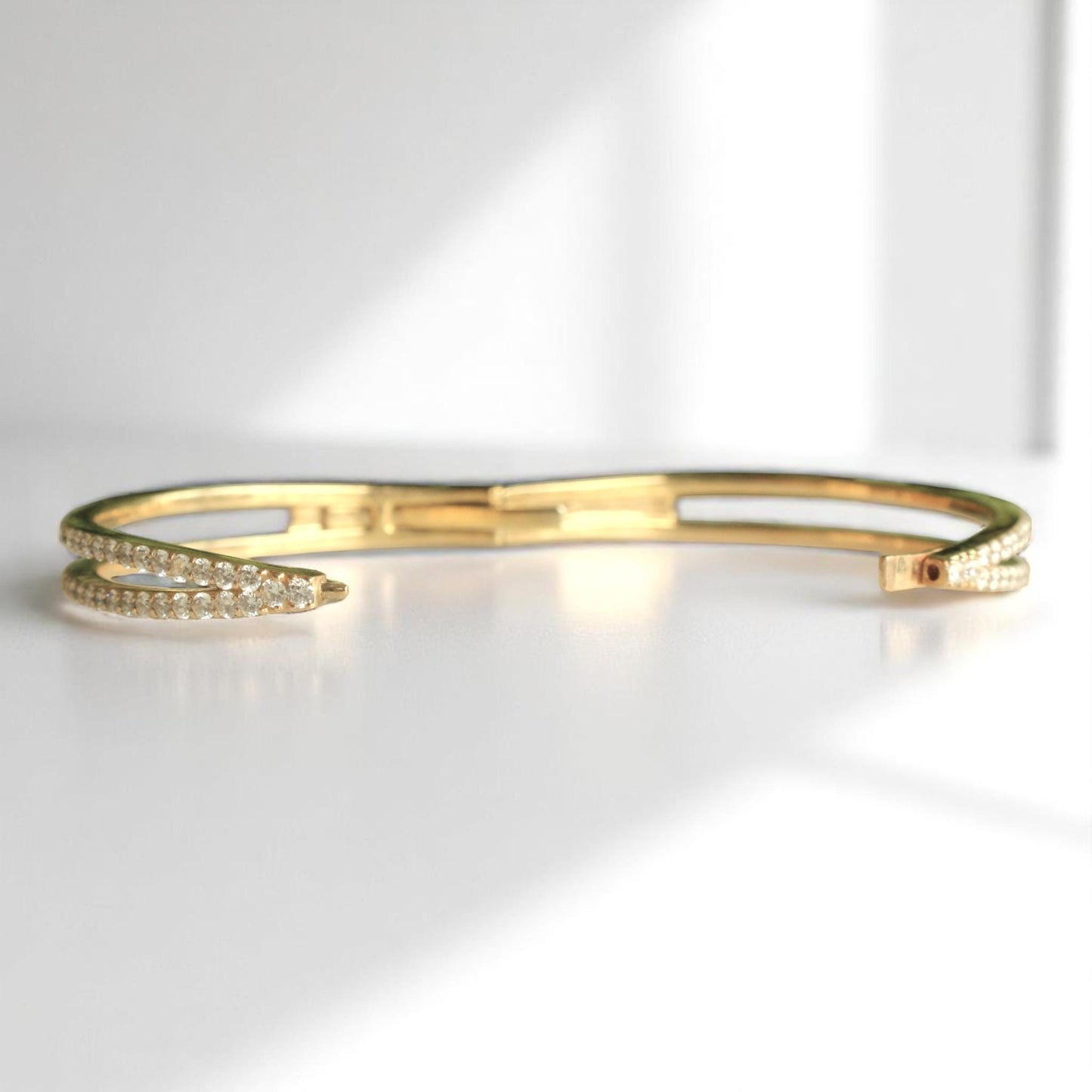 Crossover Wide Natural Diamond Bracelet