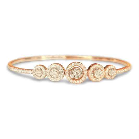 Halo Circle Cluster Pave Natural Diamond Bracelet