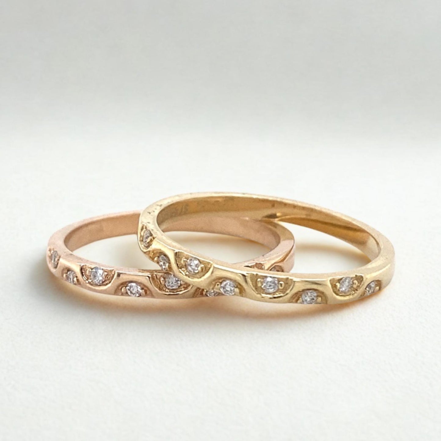 Crescent Diamond Band Ring