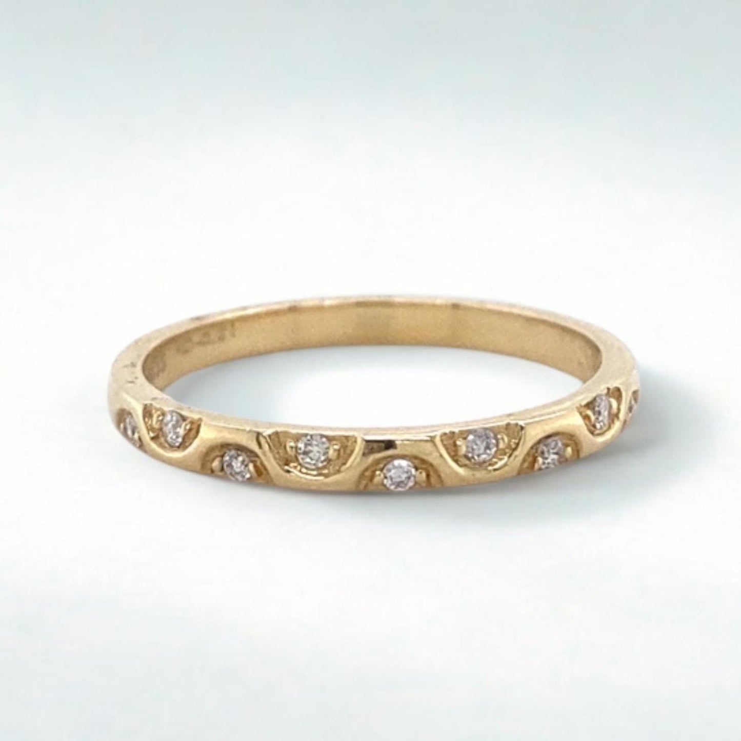 Crescent Diamond Band Ring