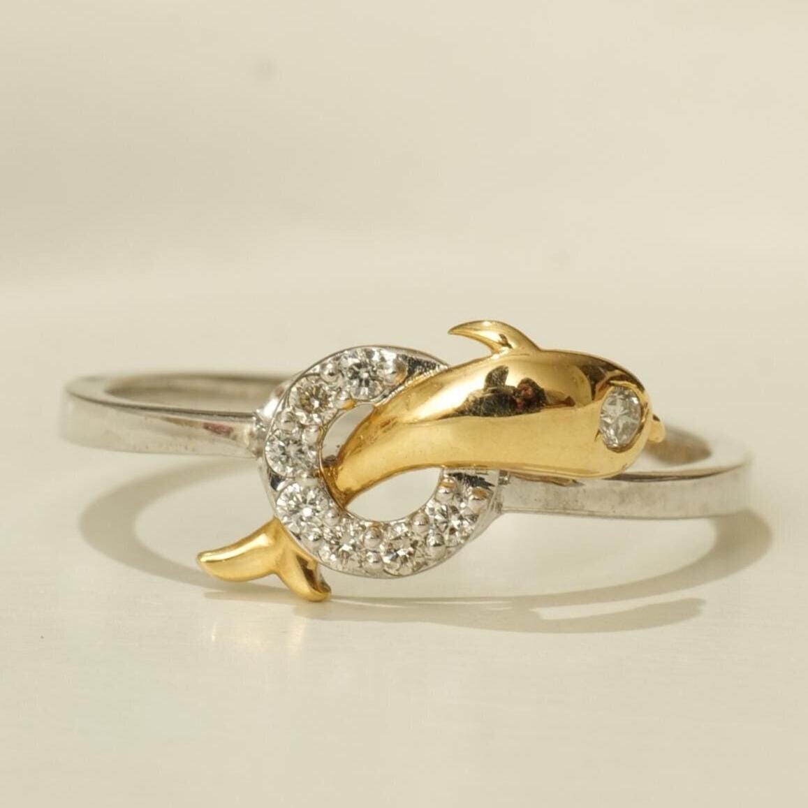 Dolphin Diamond Ring