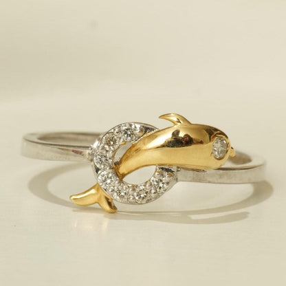 Dolphin Diamond Ring
