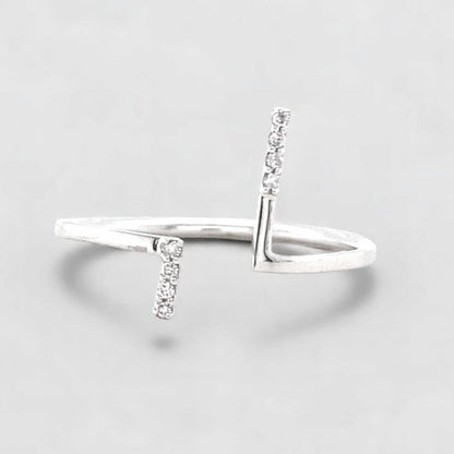 Double Bar Open Cuff Diamond Ring