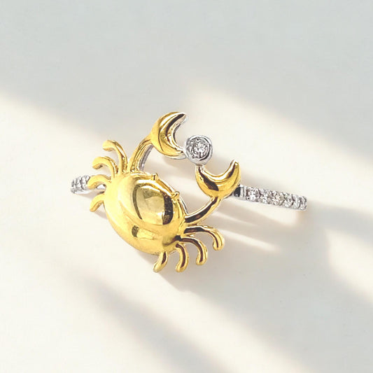 Zodiac Crab Diamond Ring