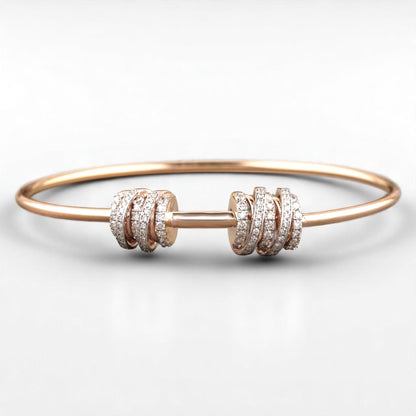 Spiral Cluster Natural Diamond Bracelet