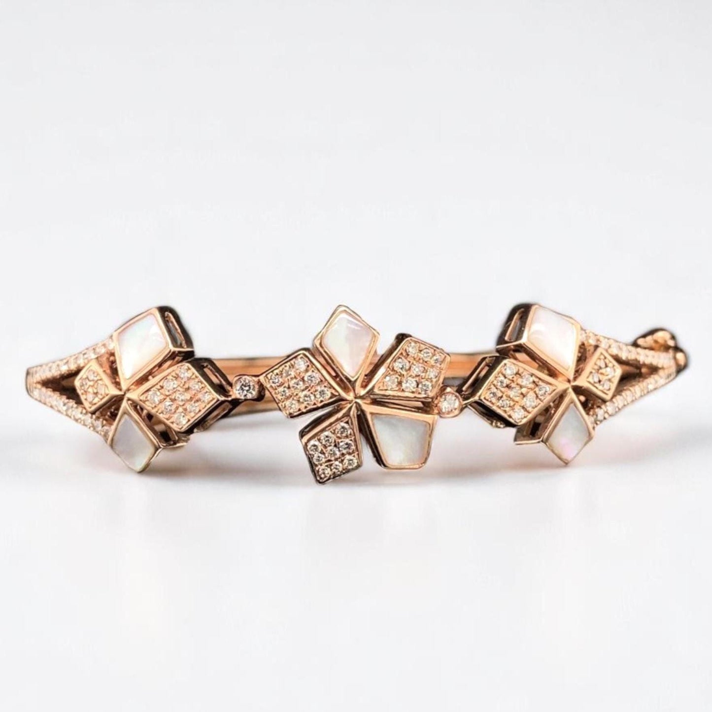 Floral Cluster Natural Diamond Bracelet