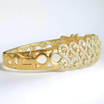 Infinity Natural Diamond Wide Bridal Bangle Bracelet