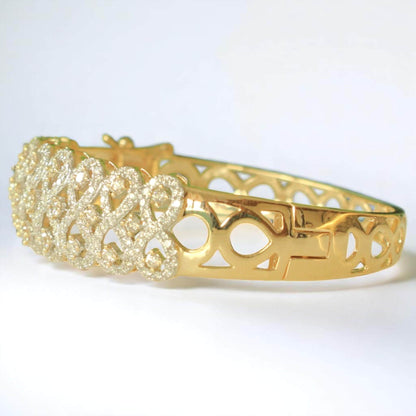 Infinity Natural Diamond Wide Bridal Bangle Bracelet
