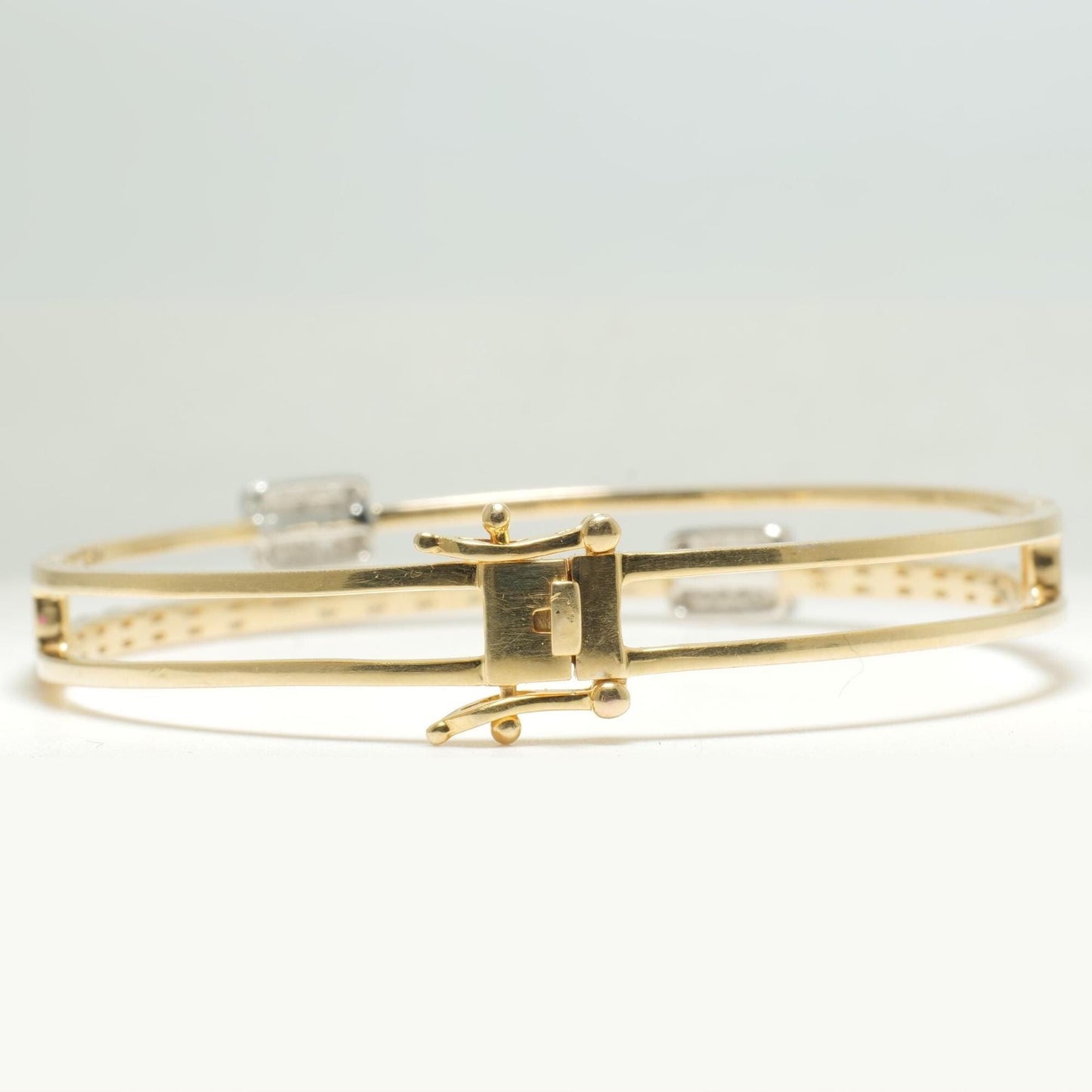 Baguette & Round Natural Diamond Cuff Bracelet