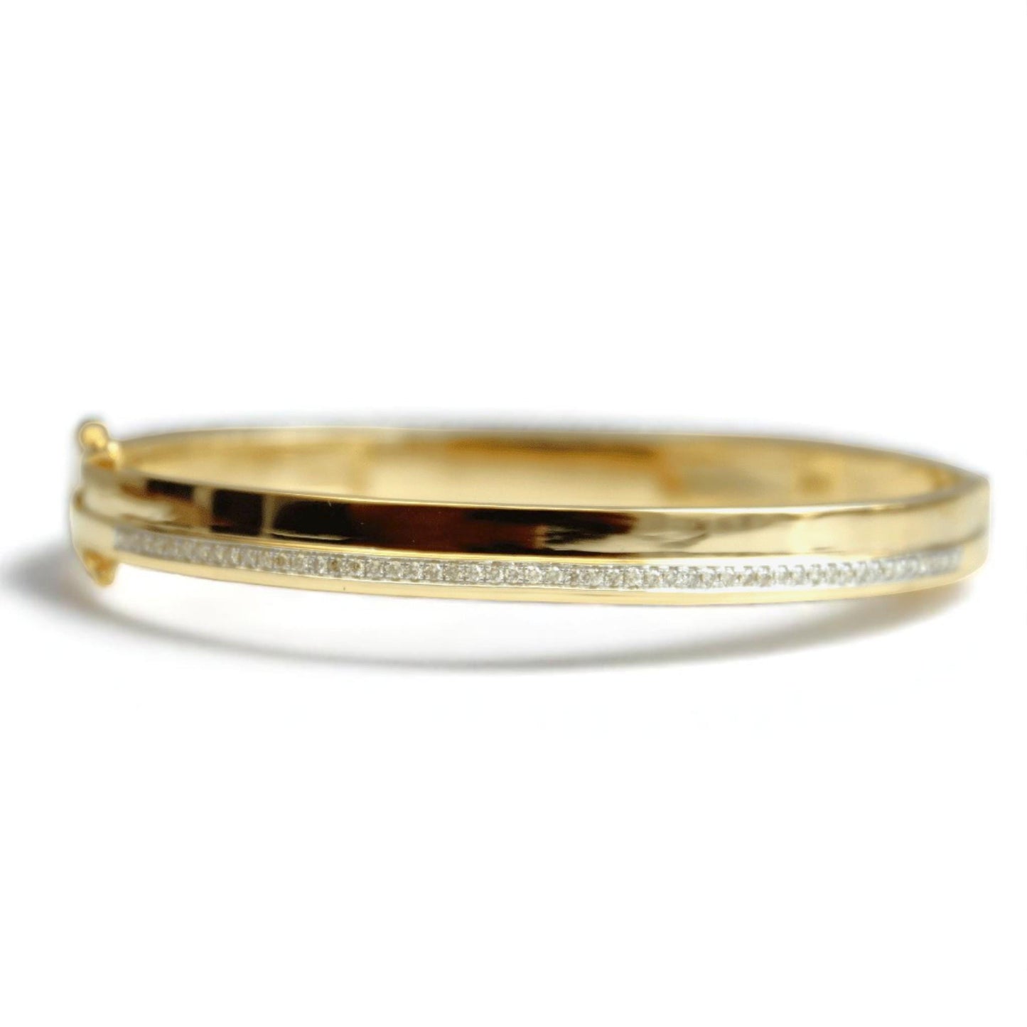 Pave Natural Diamond Broad Bangle Bracelet