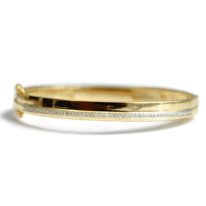 Pave Natural Diamond Broad Bangle Bracelet