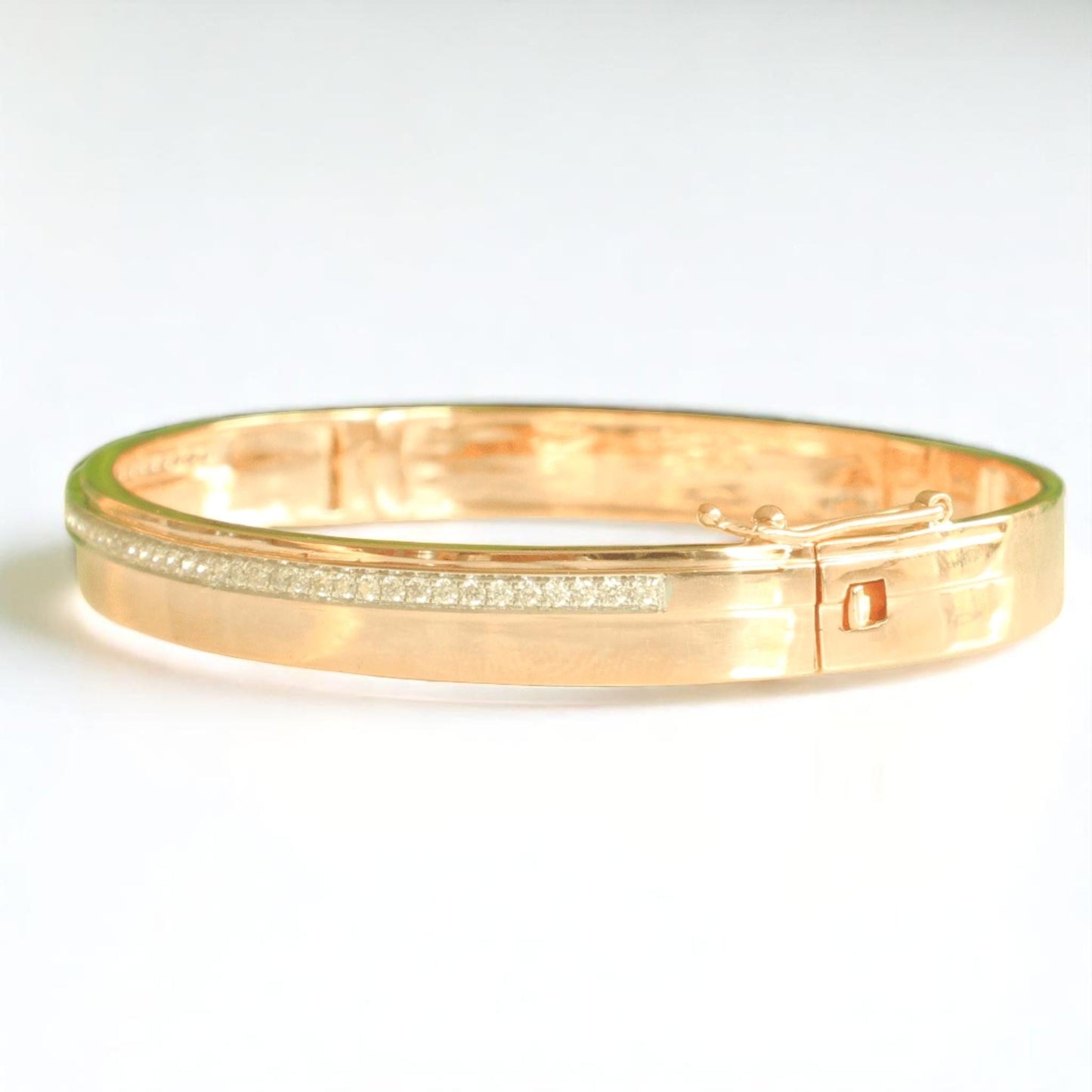 Pave Natural Diamond Broad Bangle Bracelet