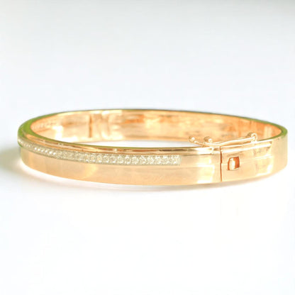 Pave Natural Diamond Broad Bangle Bracelet