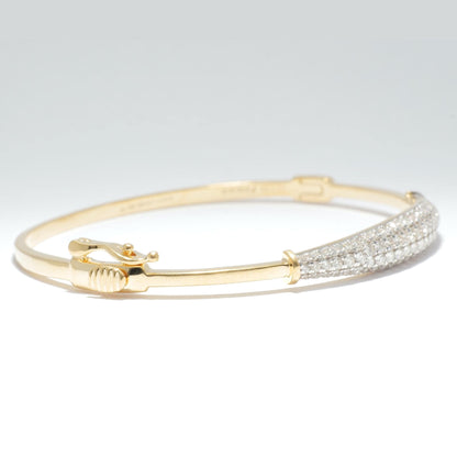 Pave Natural Diamond Bar Bangle Bracelet