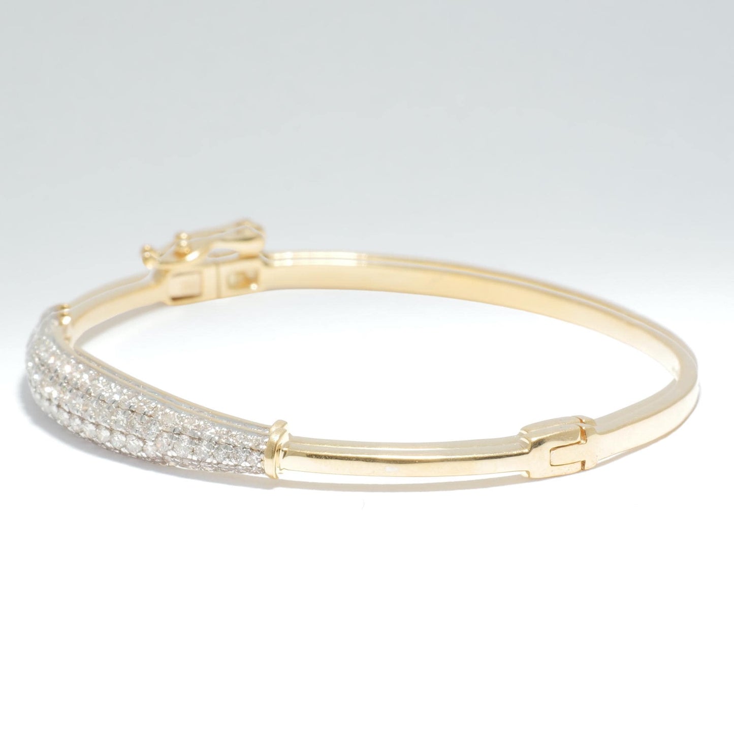 Pave Natural Diamond Bar Bangle Bracelet