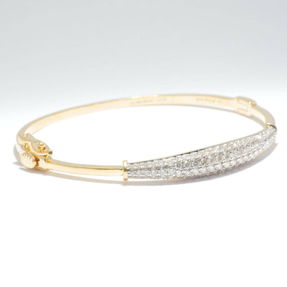 Pave Natural Diamond Bar Bangle Bracelet