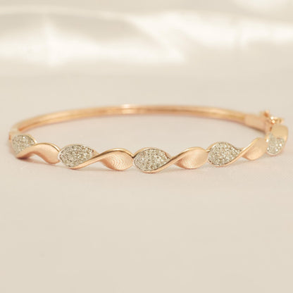Wavy Natural Diamond Pave Cuff Bracelet