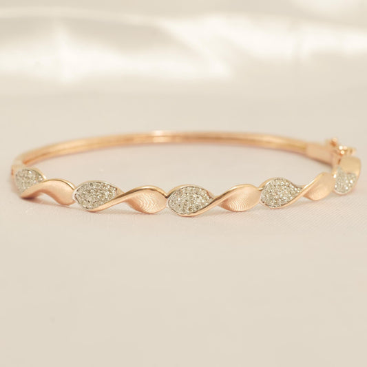 Wavy Natural Diamond Pave Cuff Bracelet