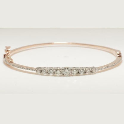 Solitaire Natural Diamond Cuff Bracelet