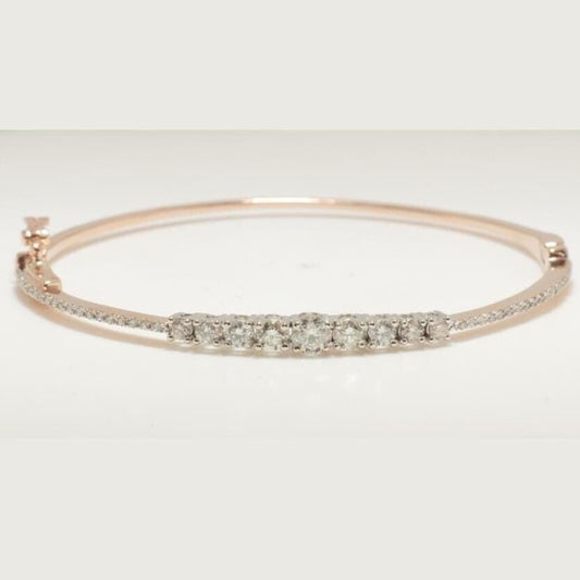 Solitaire Natural Diamond Cuff Bracelet