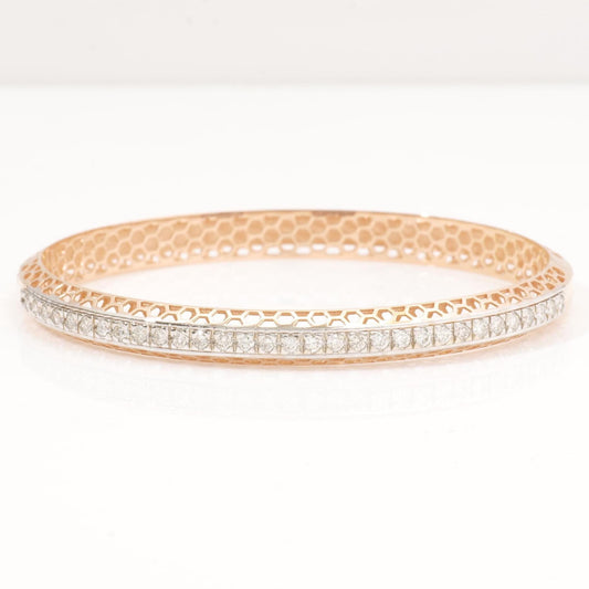Filigree Natural Diamond Channel Bangle Bracelet