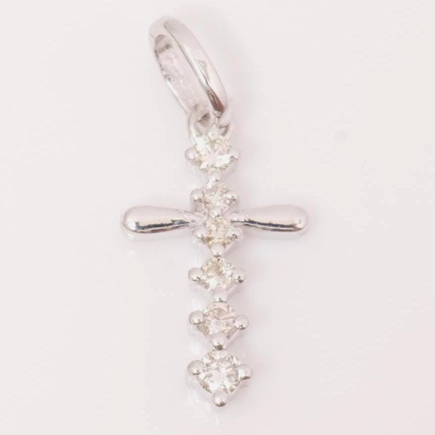 Cross Drop Diamond Pendant
