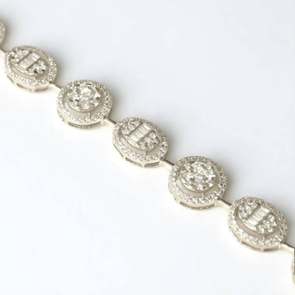 Round & Oval Link Natural Diamond Tennis Bracelet