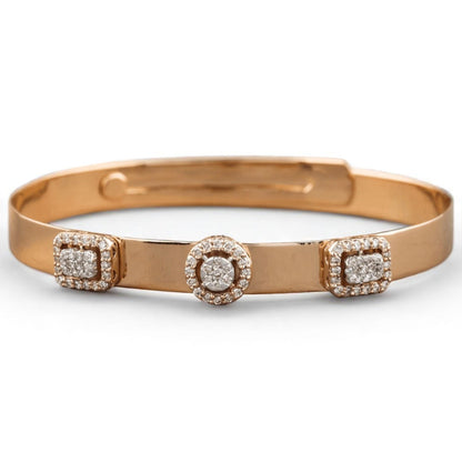 Geometric Halo Natural Diamond Cuff Bracelet