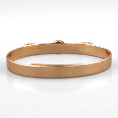 Geometric Halo Natural Diamond Cuff Bracelet