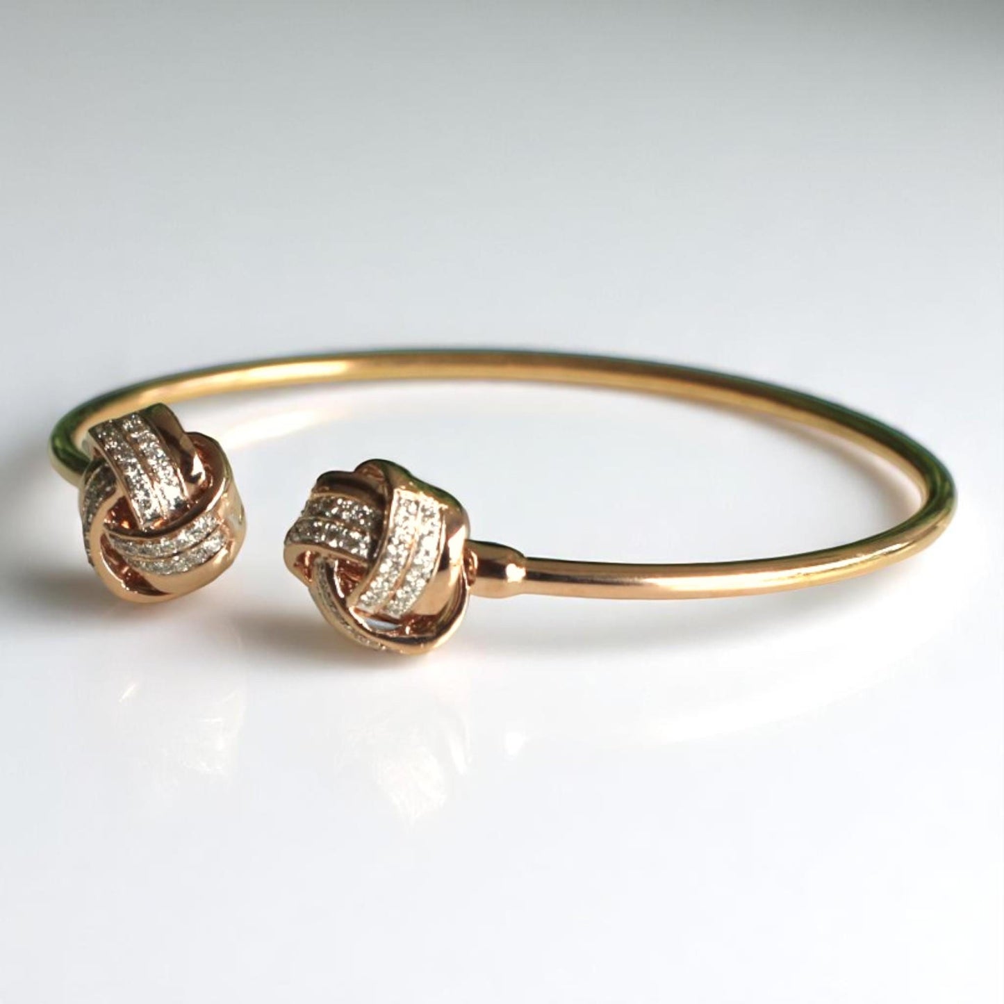 Love Knots Natural Diamond Open Cuff Bracelet