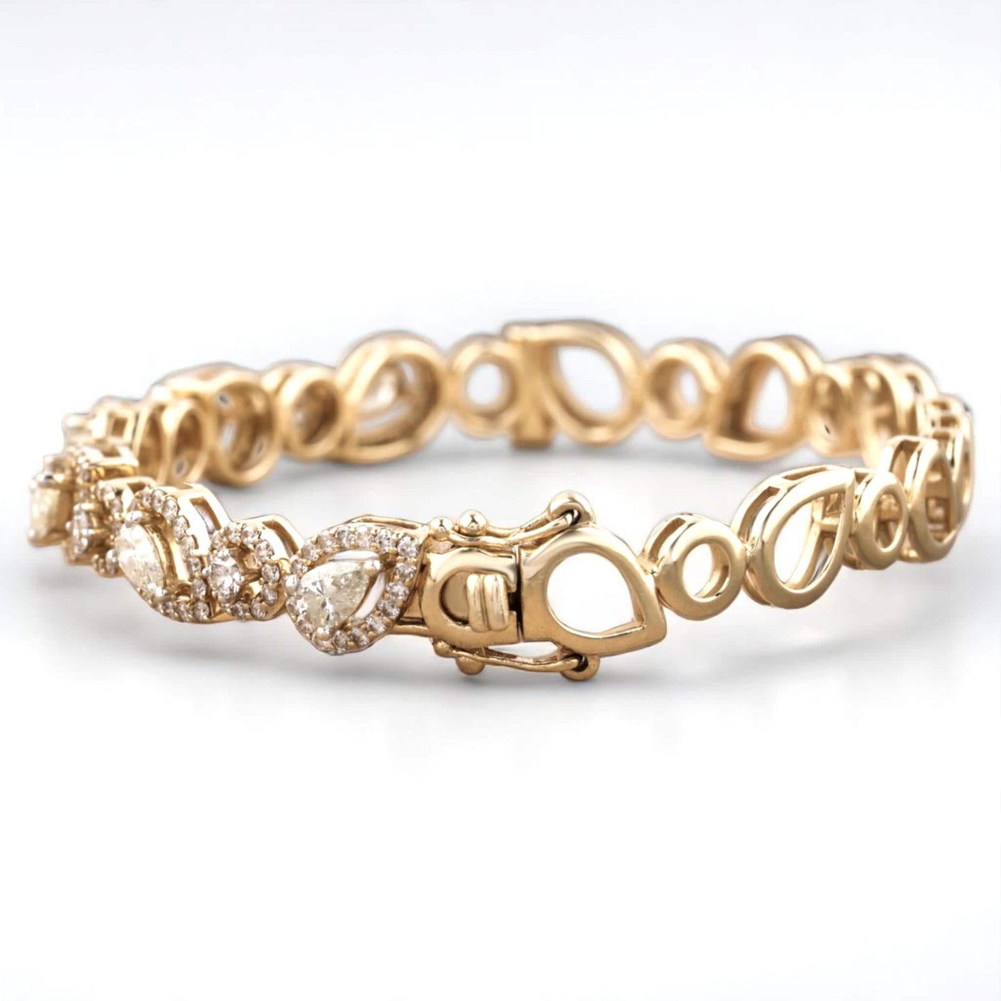 Teardrop Natural Diamond Bridal Stackable Bracelet
