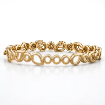Teardrop Natural Diamond Bridal Stackable Bracelet