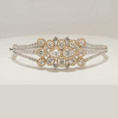 Floral Cluster Natural Diamond Bold Bracelet