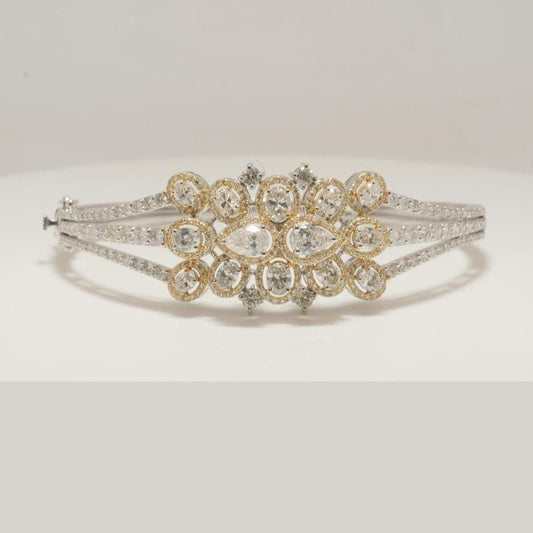 Floral Cluster Natural Diamond Bold Bracelet