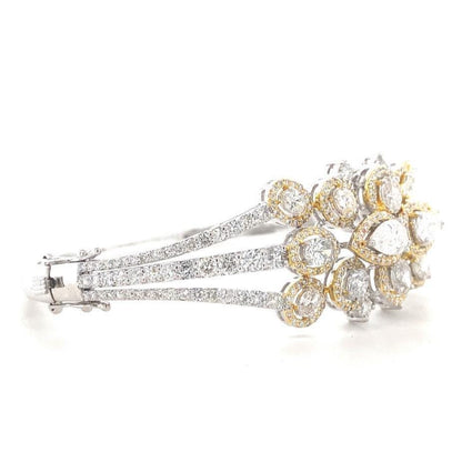 Floral Cluster Natural Diamond Bold Bracelet