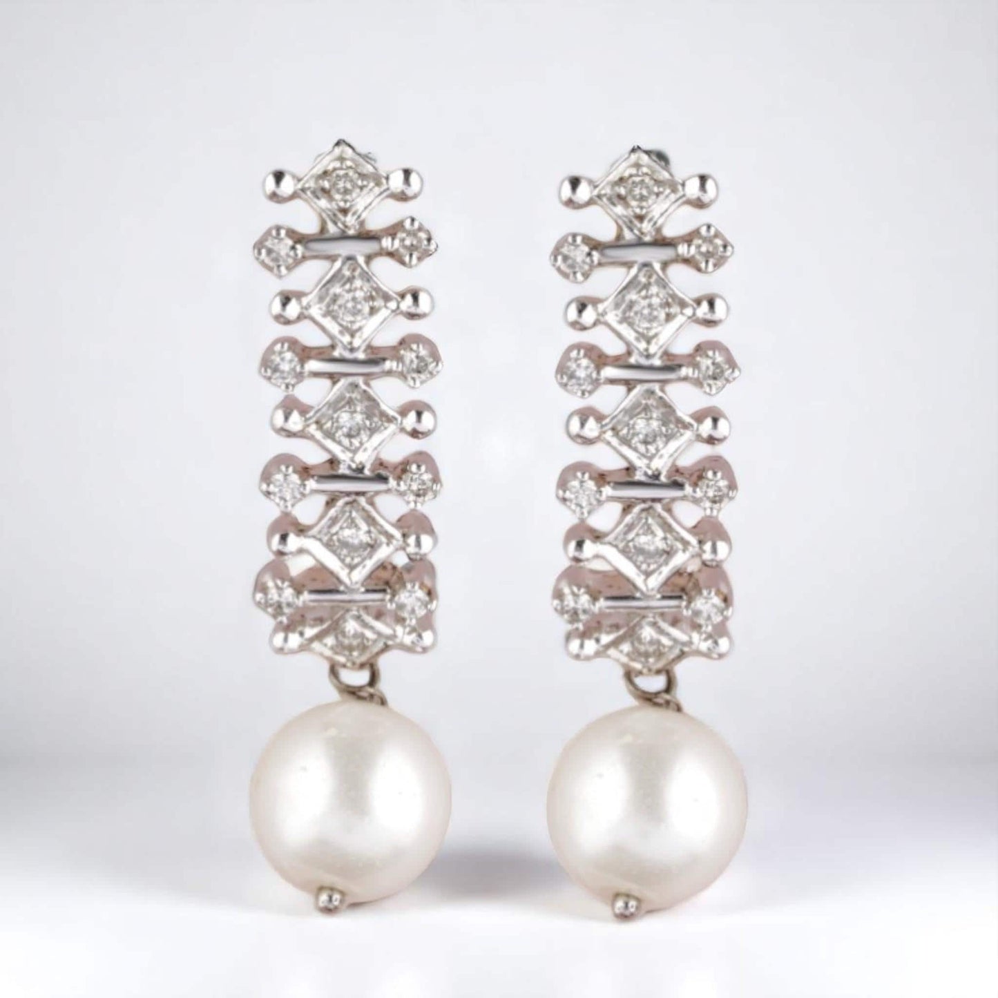Pearl Drop Diamond Earrings