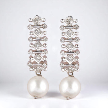 Pearl Drop Diamond Earrings