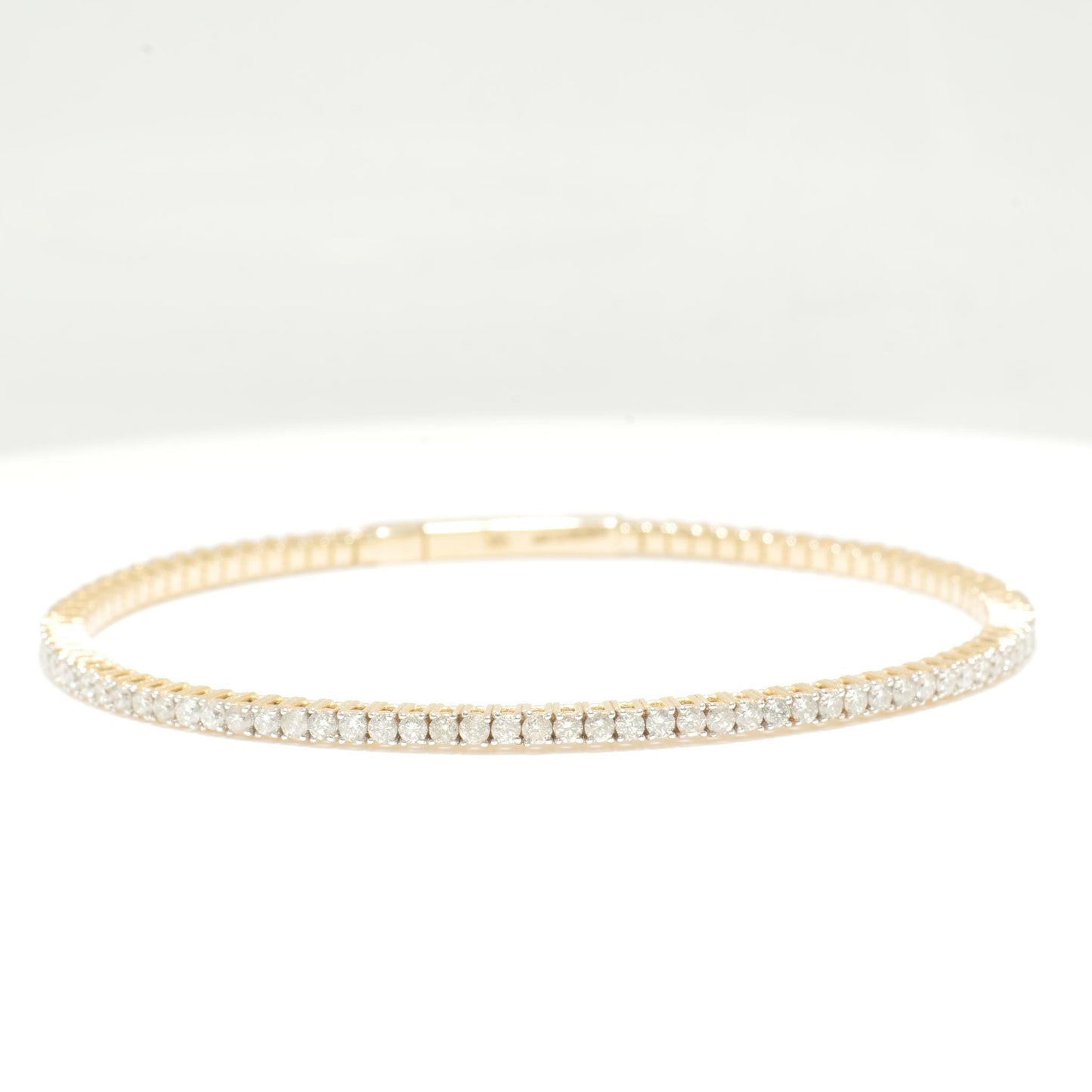Single Row Sleek Natural Diamond Bangle Bracelet