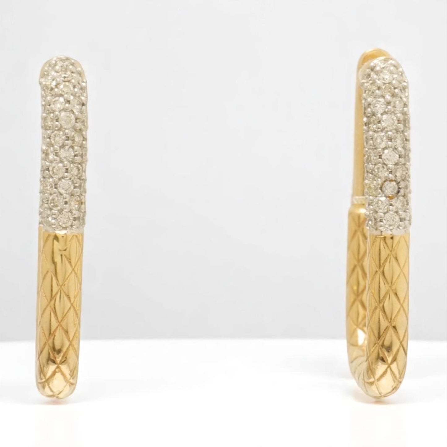 Carabiner Diamond Huggie Hoop Earrings