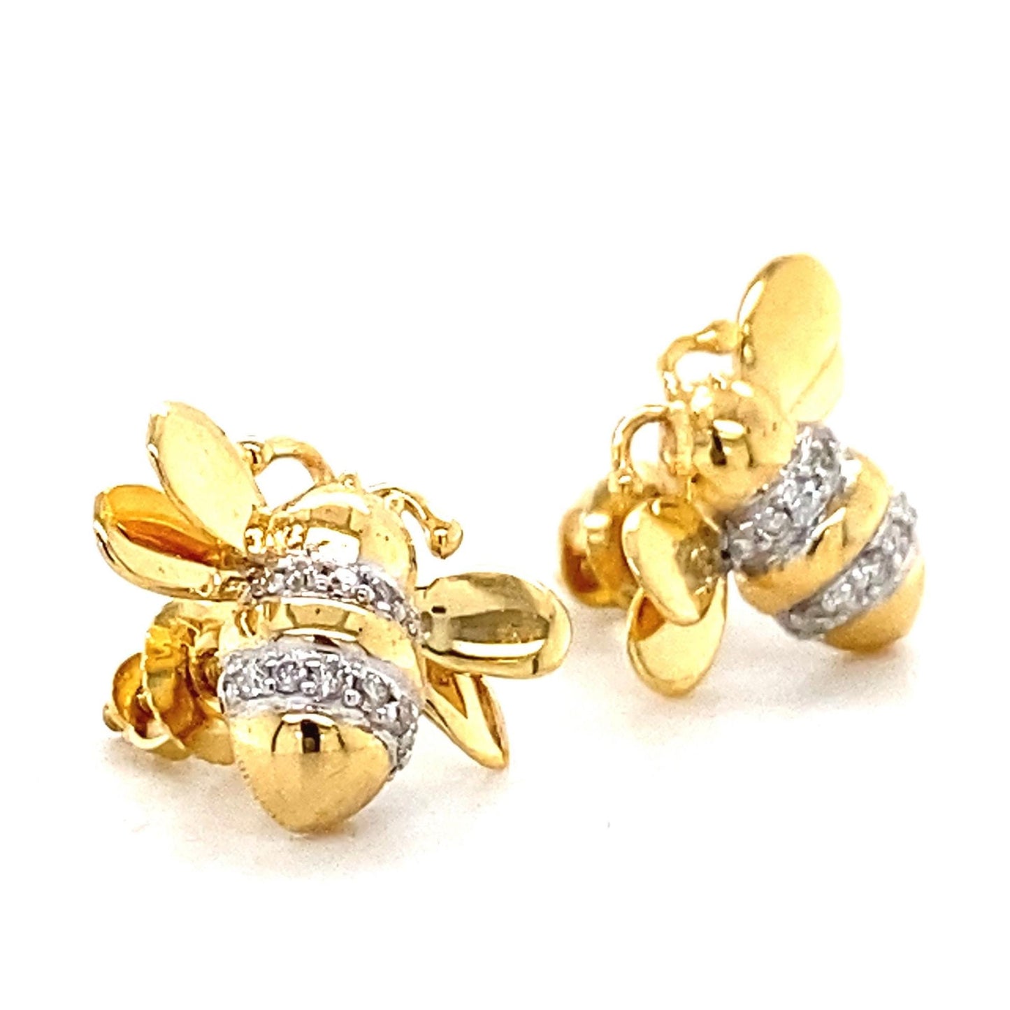 Kids Bumble Bee Diamond Stud Earrings