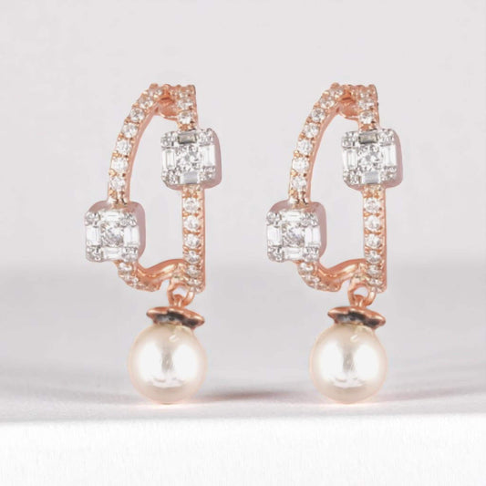 Pearl Drop Huggie Earrings