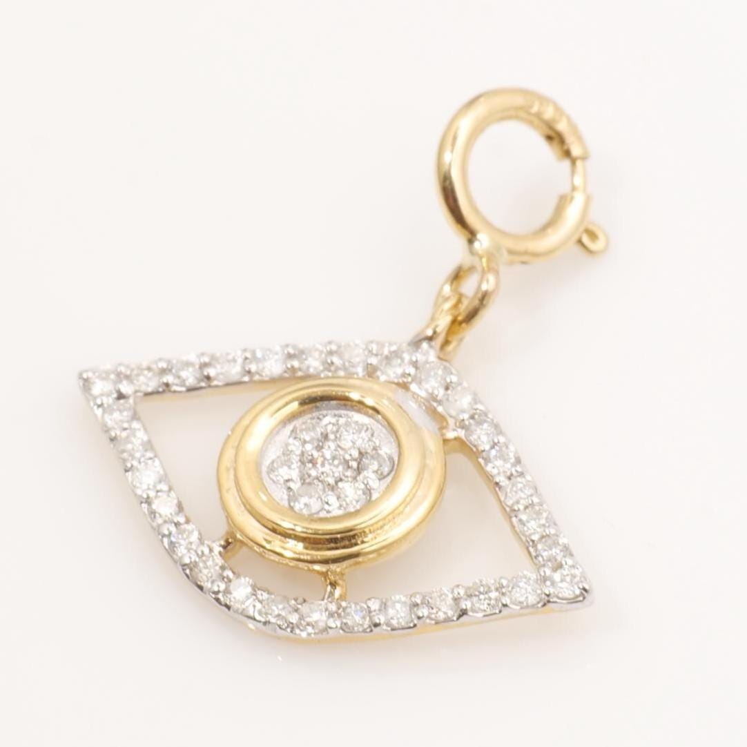 Evil Eye Natural Diamond Cluster Charm