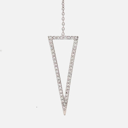 Double Triangle Natural Diamond Charm Necklace