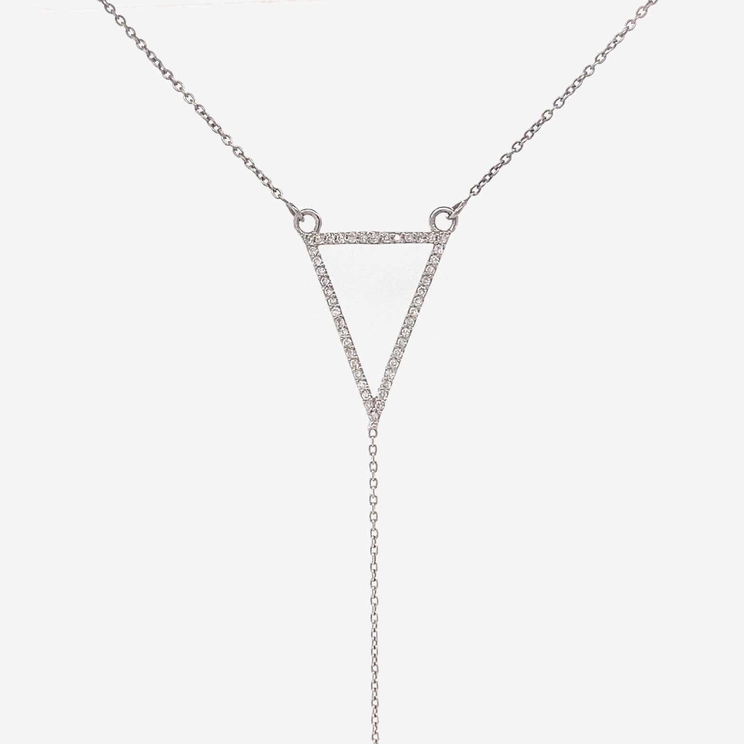 Double Triangle Natural Diamond Charm Necklace