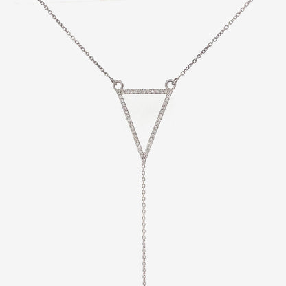 Double Triangle Natural Diamond Charm Necklace