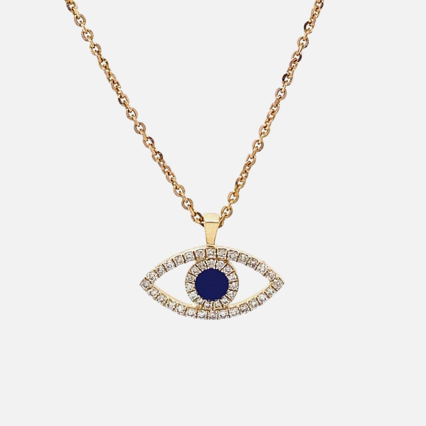 Evil Eye Natural Diamonds Charm Necklace